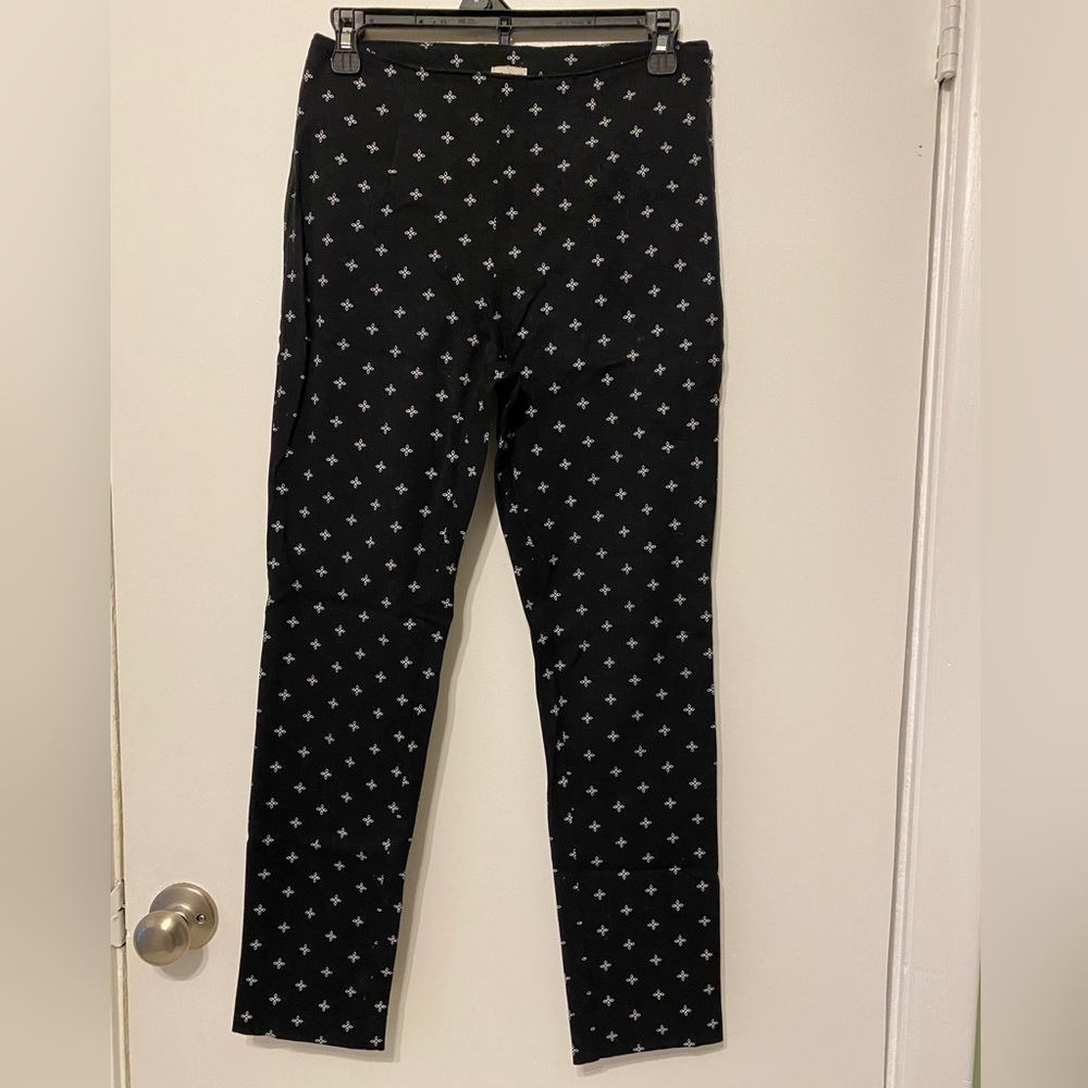 Women’s Black with White Print Ankle Pants